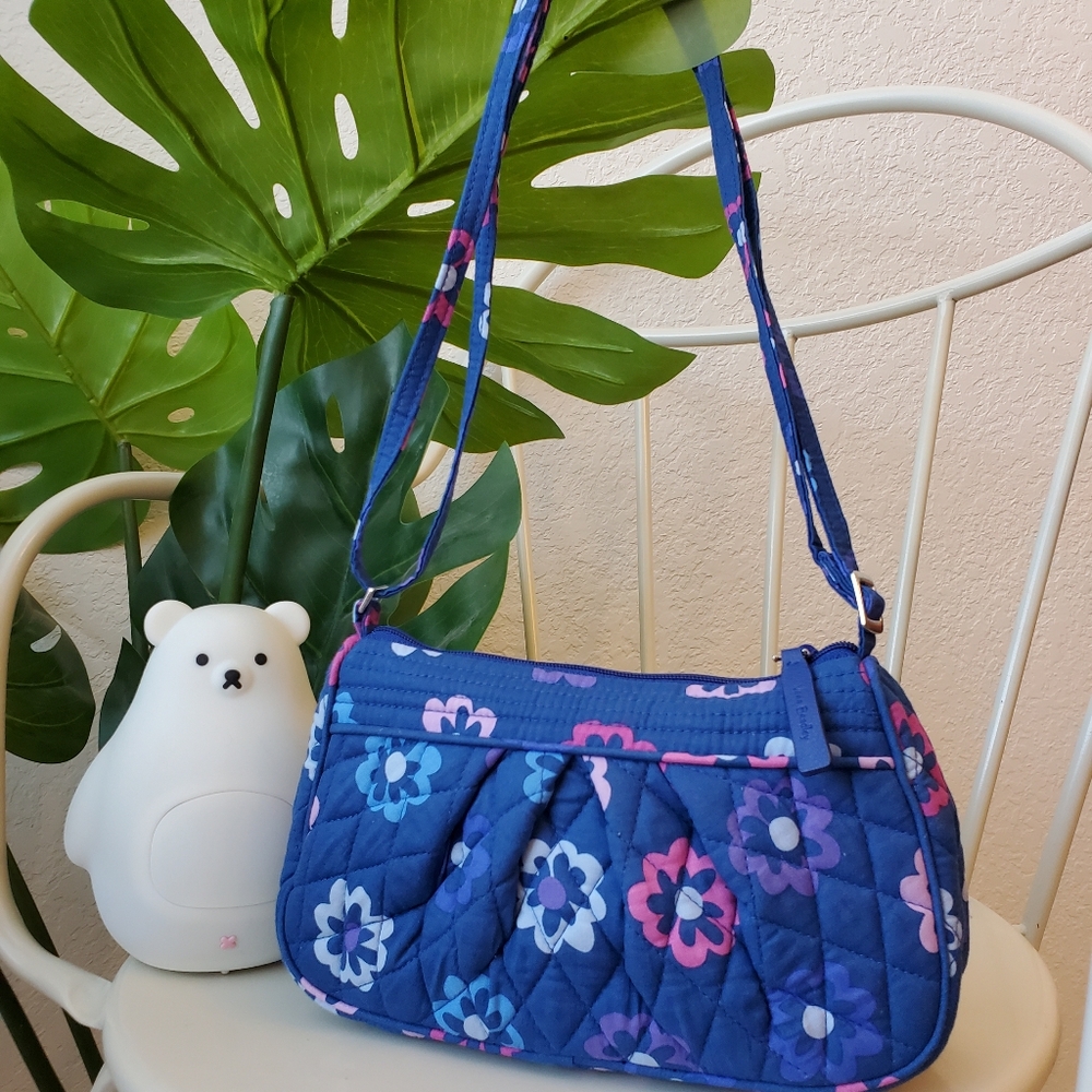 Vera Bradley Blue and Pink Floral Crossbody Bag